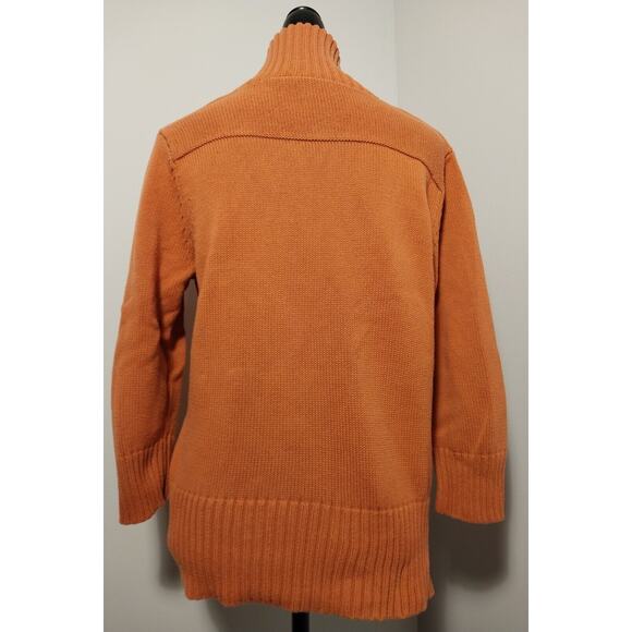 Autumn Burnt Orange Sweater Size L Preppy, Fall, Classy Cowl Collar Academic 🍁 - Picture 5 of 13